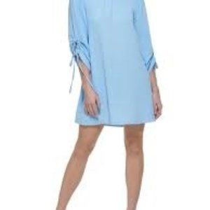NWOT Calvin Klein Ruched-Sleeved A Line Dress in Serene